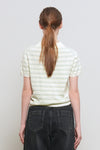 General Idea WOMAN Stripe Collar Half Knit
