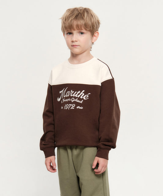 Marithé François Girbaud Kids Color Block Sweatshirt Brown