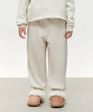Marithé François Girbaud Kids Doodle Classic Logo Sweatpants (Brushed) Oatmeal
