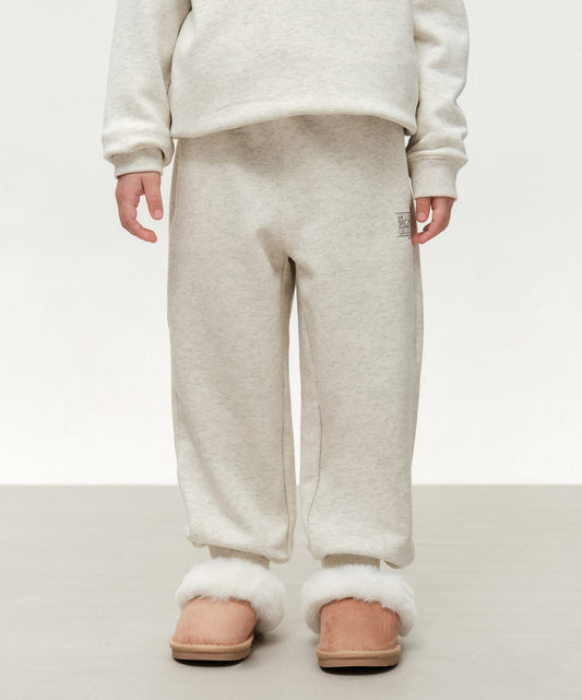 Marithé François Girbaud Kids Doodle Classic Logo Sweatpants (Brushed) Oatmeal