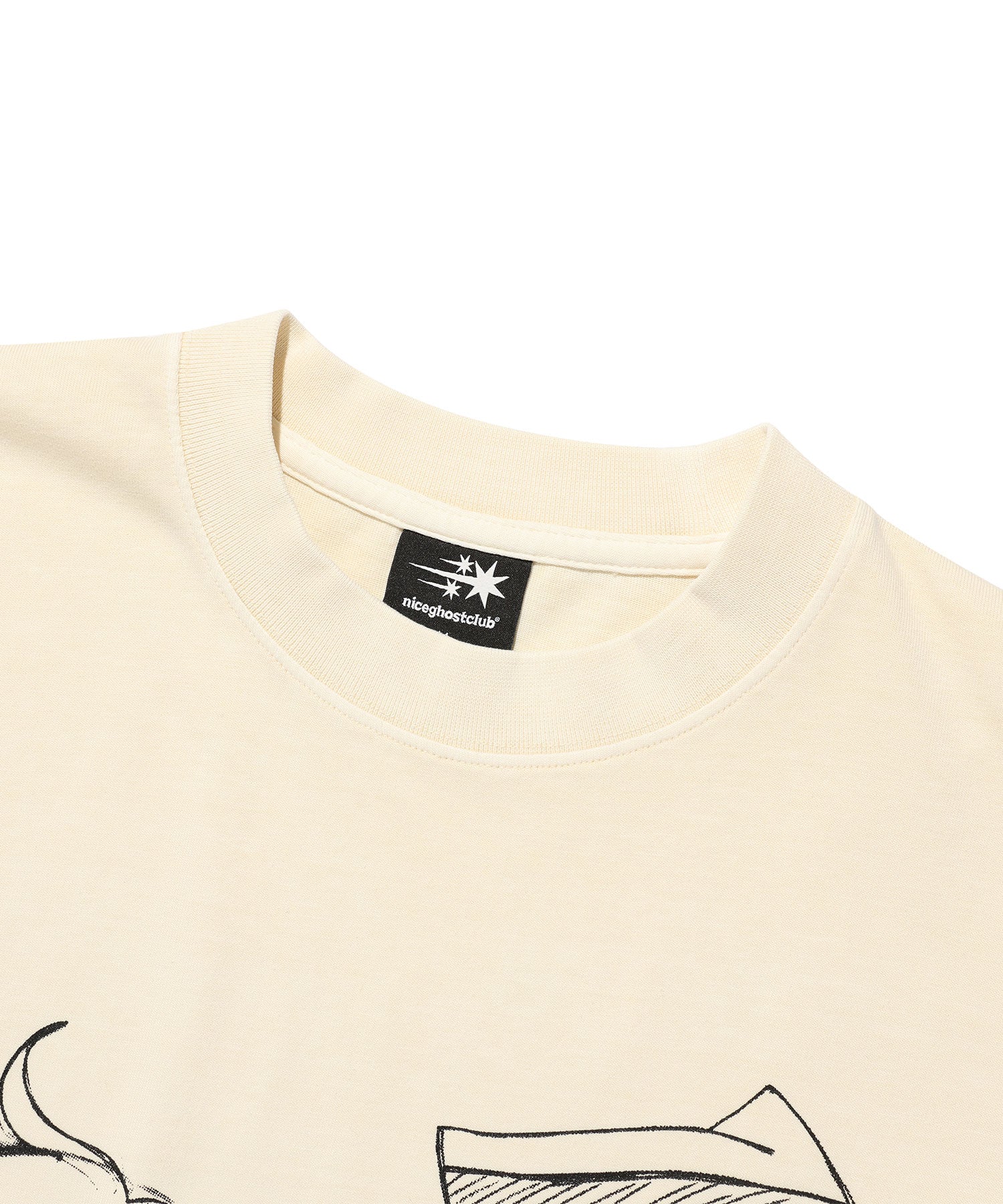 Nice Ghost Club Ghost Angels Head Sketch Pigment Big Big Tee [White]