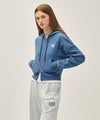 Marithé François Girbaud W BACK CLASSIC LOGO CROP HOODIE ZIPUP heather gray