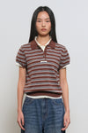 General Idea WOMAN Stripe Collar Half Knit