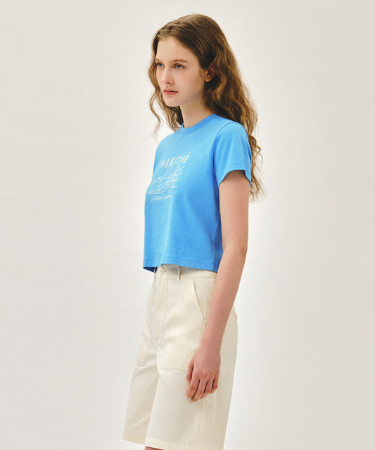 Marithé François Girbaud W FRENCH GRAPHIC CROP TEE