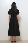 General Idea WOMAN V-Neck Puff Long Dress [BLACK]