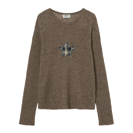 AEAE Sheer Applique Knit in Brown