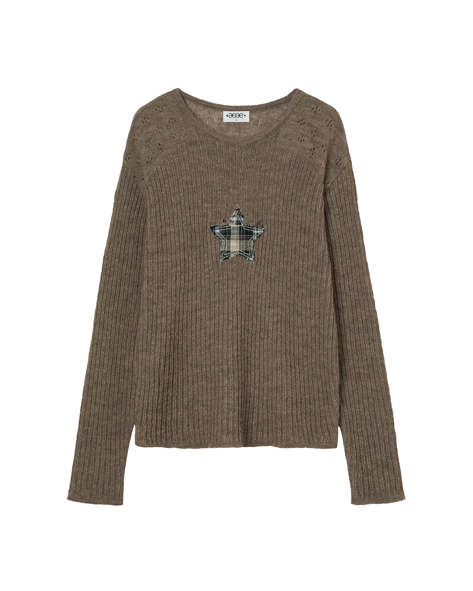 AEAE Sheer Applique Knit in Brown