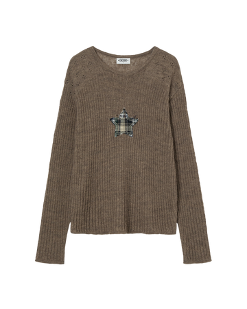 AEAE Sheer Applique Knit in Brown