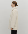 Marithé François Girbaud Women's Mid-Length Shearling Fur Coat in Ivory