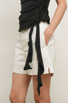 General Idea WOMAN Minimalist Waist Cotton Half Pants [WHITE]