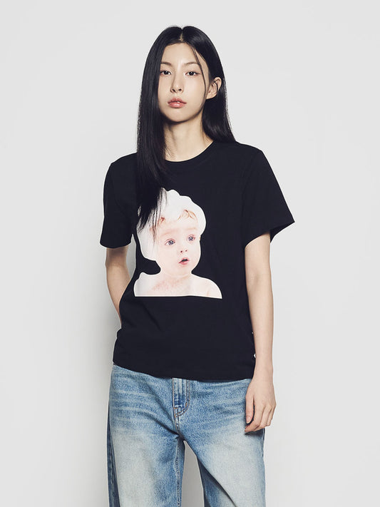 ADLV Woman ADLV Baby Face Bubble Short Sleeve T-Shirt