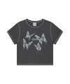 Mahagrid Pigment Butterfly Goth Crop Tee