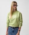 Marithé François Girbaud Women's Classic Logo Crop Sweatshirt Light Yellow