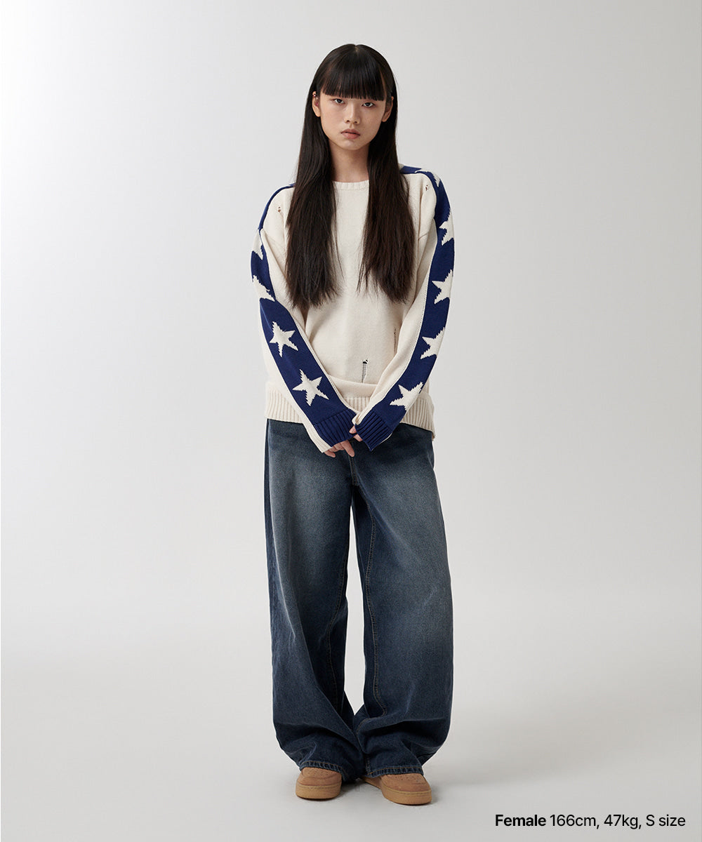 Mahagrid STAR CRASH KNIT CREWNECK