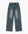Marithé François Girbaud Women's Vintage Washed Denim Pants Blue