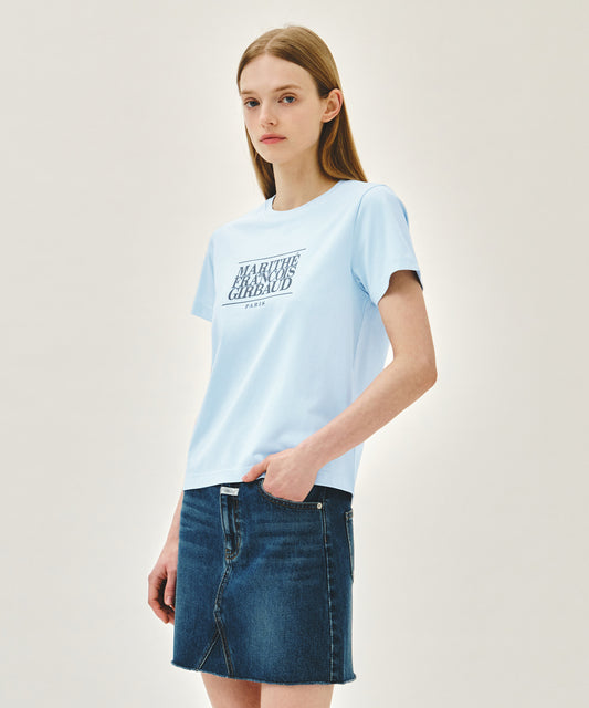Marithé François Girbaud W CLASSIC LOGO TEE ice blue