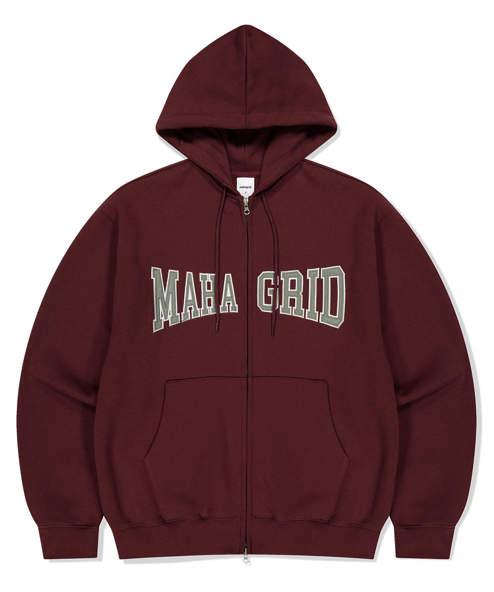 Mahagrid Applique Zip Up Hoodie