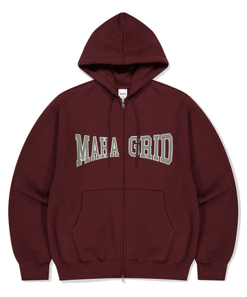Mahagrid Applique Zip Up Hoodie