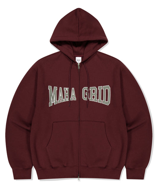Mahagrid Applique Zip Up Hoodie