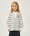 Marithé François Girbaud Kids Collar Stripe Long Sleeve Tee Light Blue