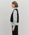 Marithé François Girbaud Women's Faux Leather Mustang Crop Vest Black