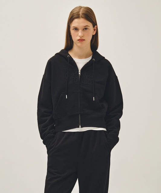 Marithé François Girbaud W CLASSIC LOGO CROP HOODIE ZIPUP