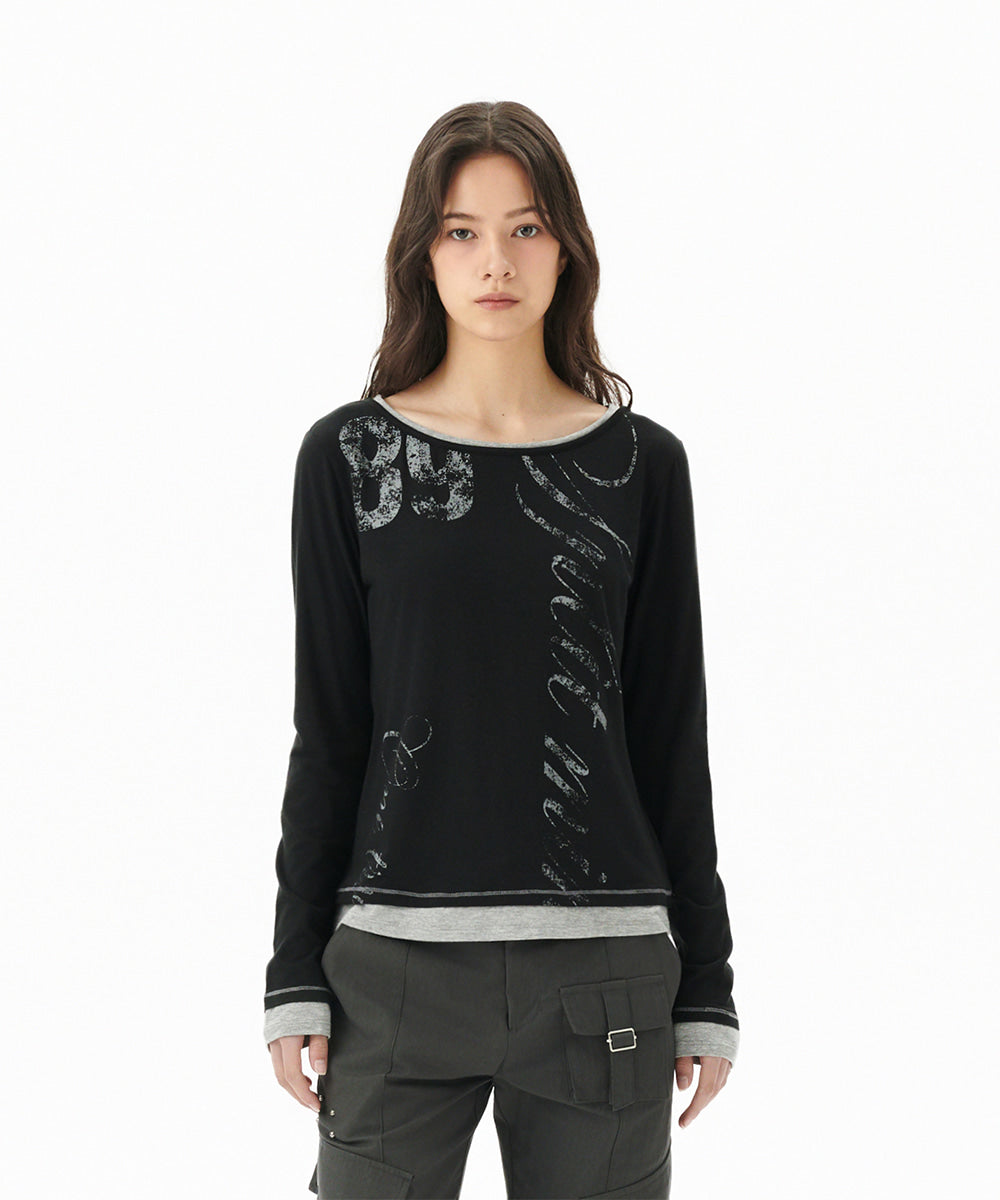 Mahagrid TRUTH LAYERED LONG SLEEVE TEE