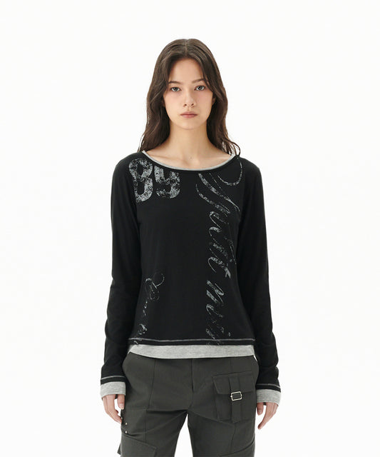 Mahagrid TRUTH LAYERED LONG SLEEVE TEE