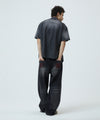 Mahagrid Denim Stud Half Shirt [Black]