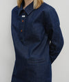 Marithé François Girbaud Women's Denim Long Sleeve Dress Dark Blue