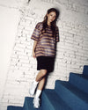 ADLV Stripe Washed Point Logo Short Sleeve T-Shirt
