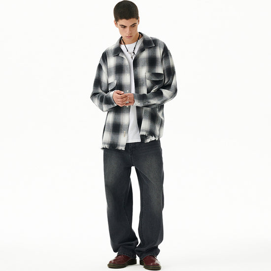 Mahagrid Cut Off Flannel Check Shirt