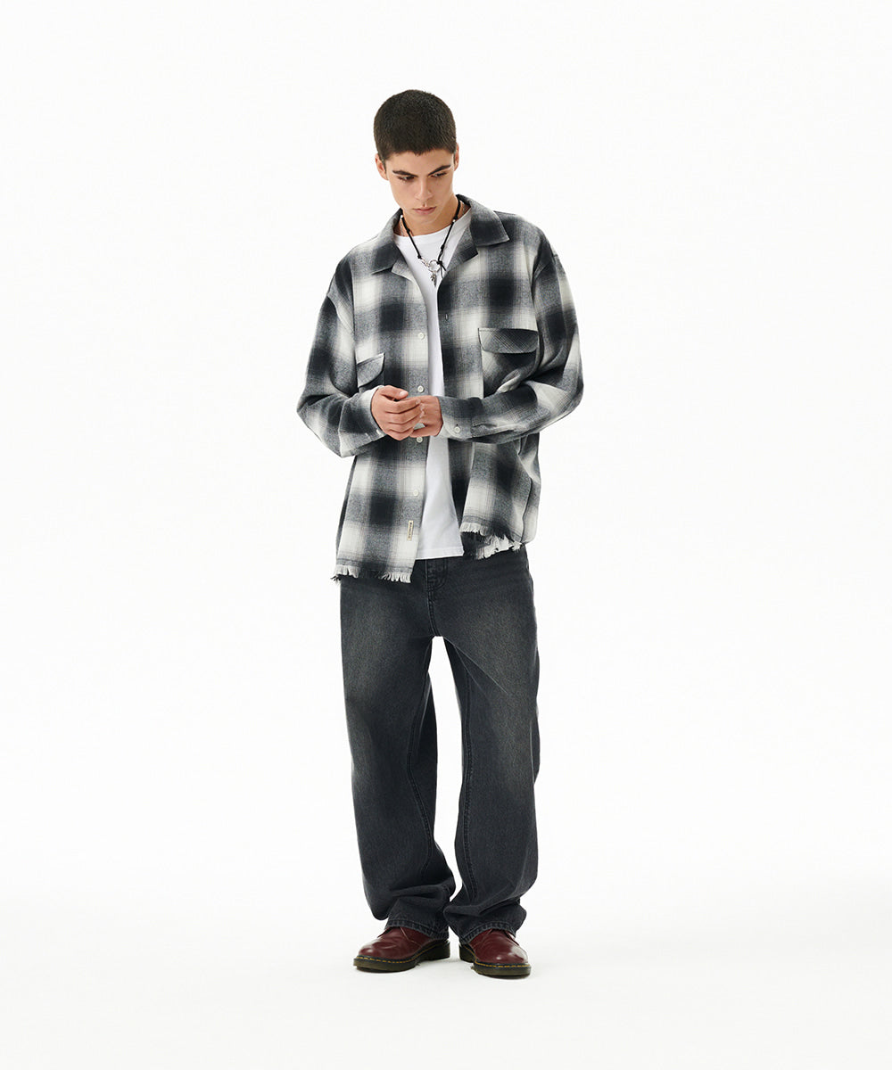 Mahagrid Cut Off Flannel Check Shirt