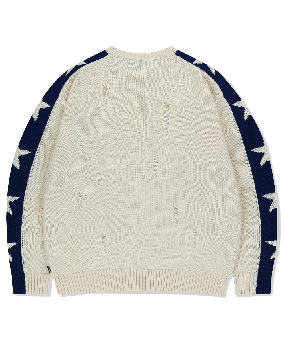 Mahagrid STAR CRASH KNIT CREWNECK