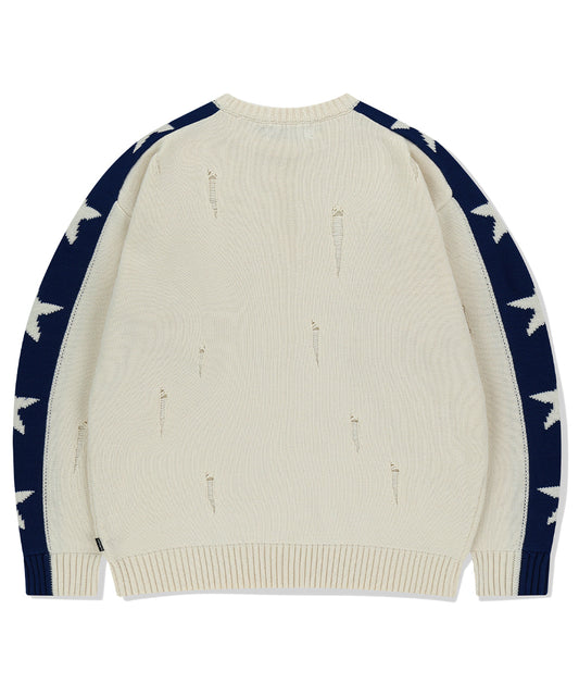Mahagrid STAR CRASH KNIT CREWNECK