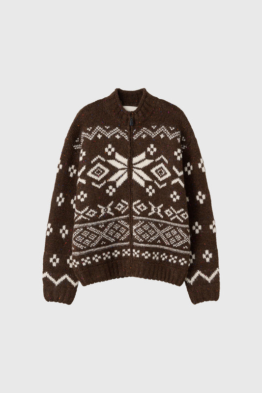 General Idea UNISEX High Neck Nordic Zip-Up Cardigan
