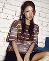 ADLV Stripe Washed Point Logo Short Sleeve T-Shirt