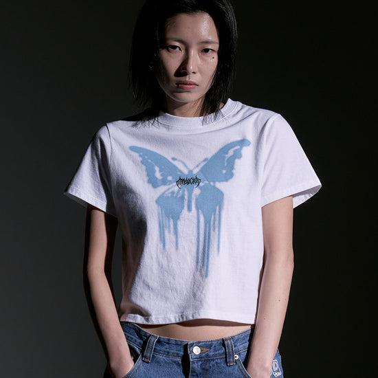 Mahagrid Butterfly Goth Crop Tee
