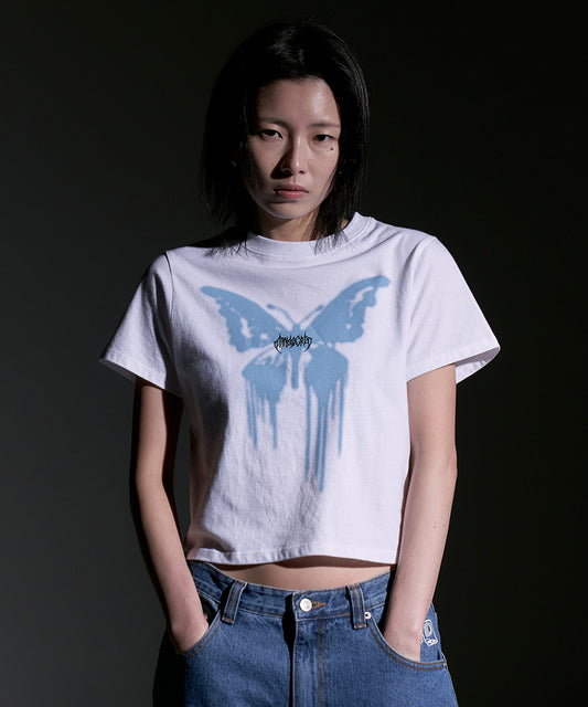 Mahagrid Butterfly Goth Crop Tee