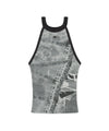 Mahagrid Denim Printed Halter Knit