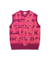 Cavish Funk Record Jacquard Knit Vest