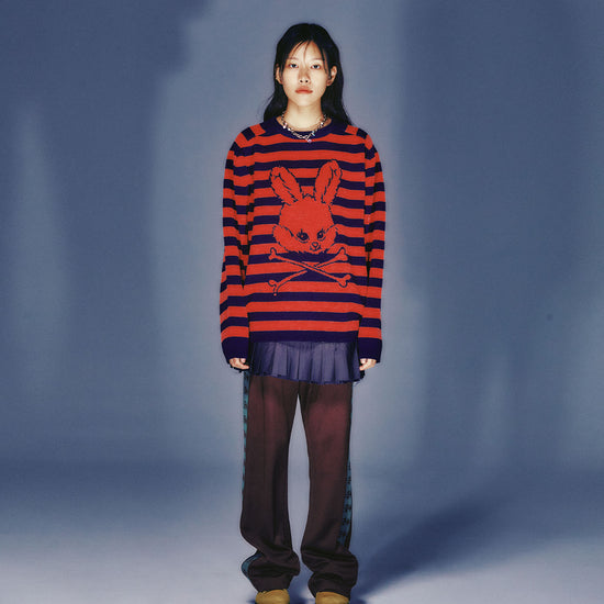 Nice Ghost Club Skull Rabbit Stripe Knit
