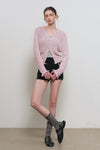 General Idea WOMAN Boucle Punching Ruffle Cardigan