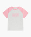 Marithé François Girbaud Kids Classic Logo Raglan Oversized Tee Coral Pink
