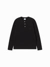 ADLV ADLV Henley Neck Waffle Long Sleeve T-Shirt
