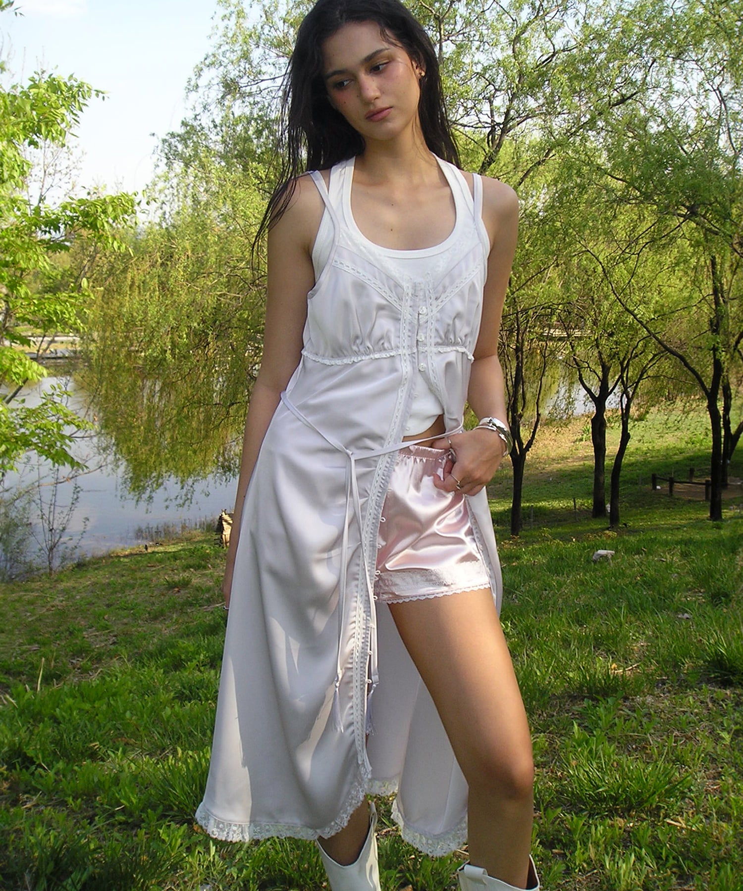 Bitter Cells Haven Satin Long Dress