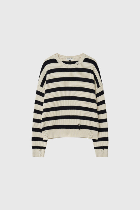 General Idea MAN Stripe Cotton Crew Neck Knit