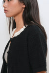 General Idea WOMAN Flower Appliqué Cotton Cardigan