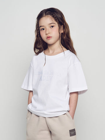 ADLV Kids Two Tone Logo Lettering Short Sleeve T-Shirt