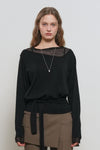 General Idea WOMAN Tie Unbalanced Layered Pullover